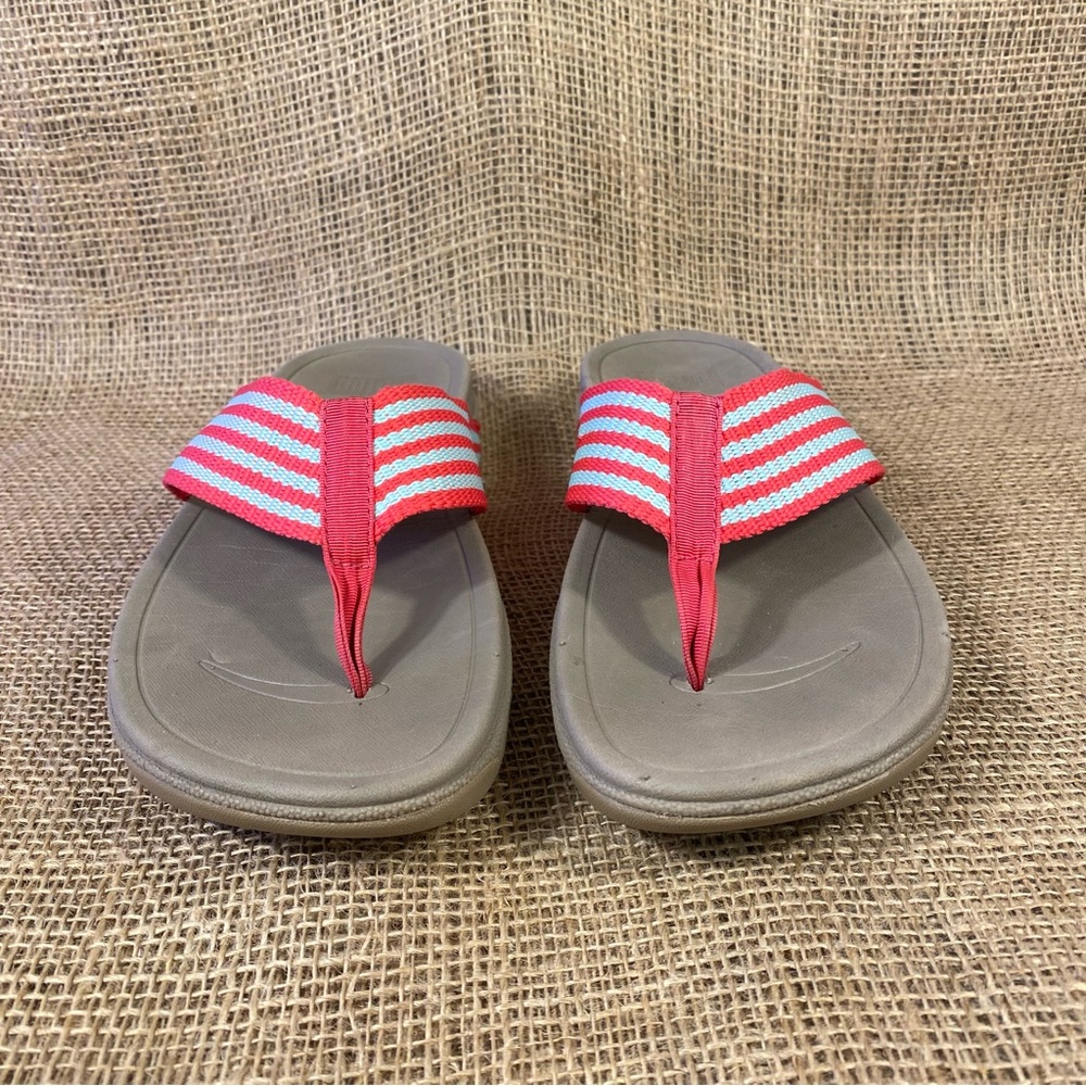 Fitflop Clog Sandals Slides Wedge Raspberry Tan G… - image 8